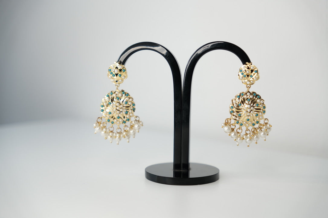 Firozi Jadau Earrings