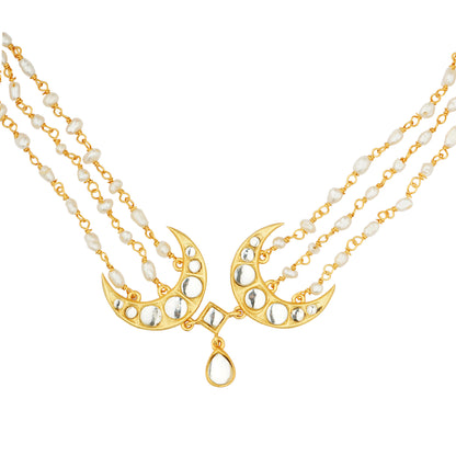 Chaand Roop Choker | Gold Plated Mirror Polki