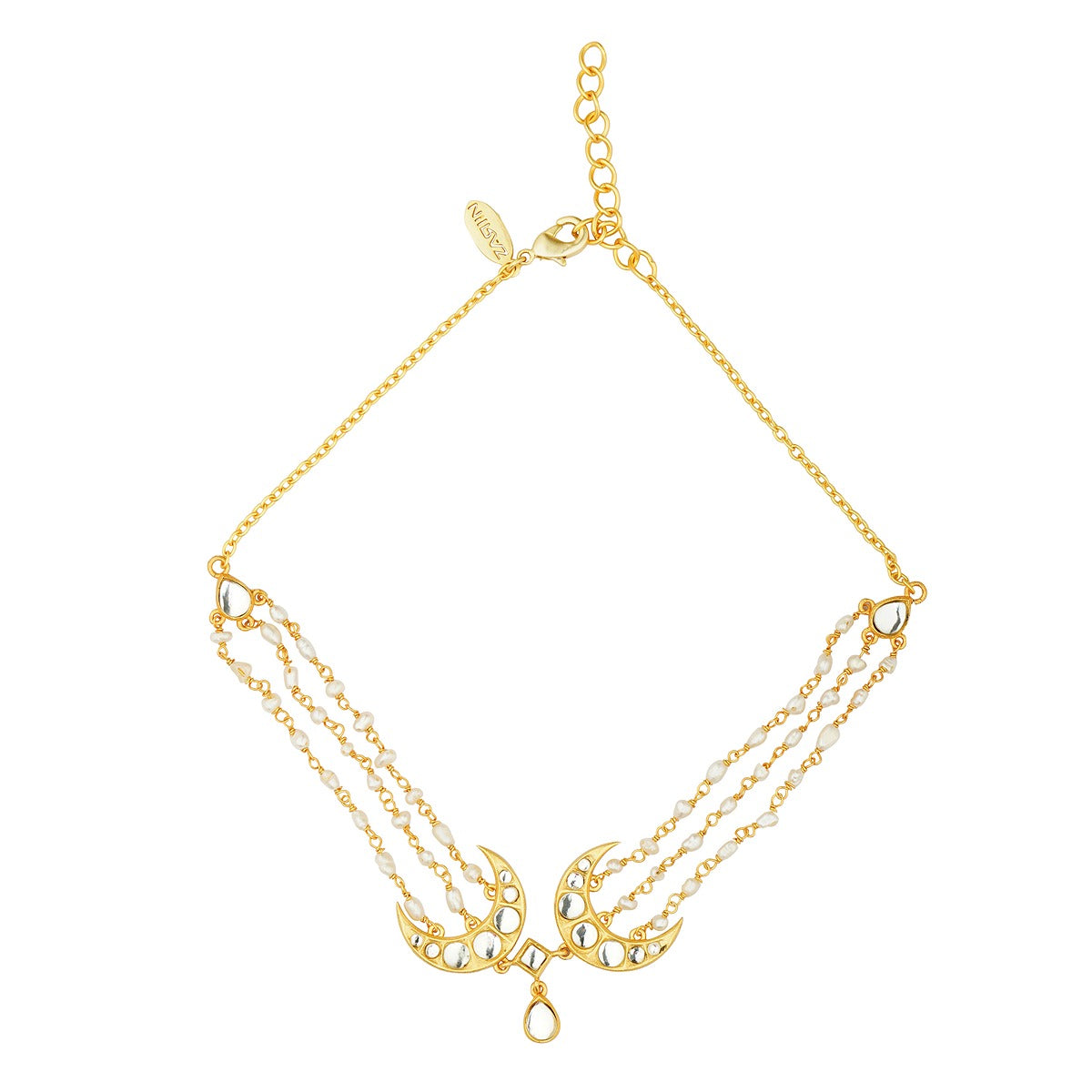 Chaand Roop Choker | Gold Plated Mirror Polki