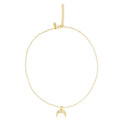 Chaand ka Nagma Necklace | Gold Plated Mirror Polki