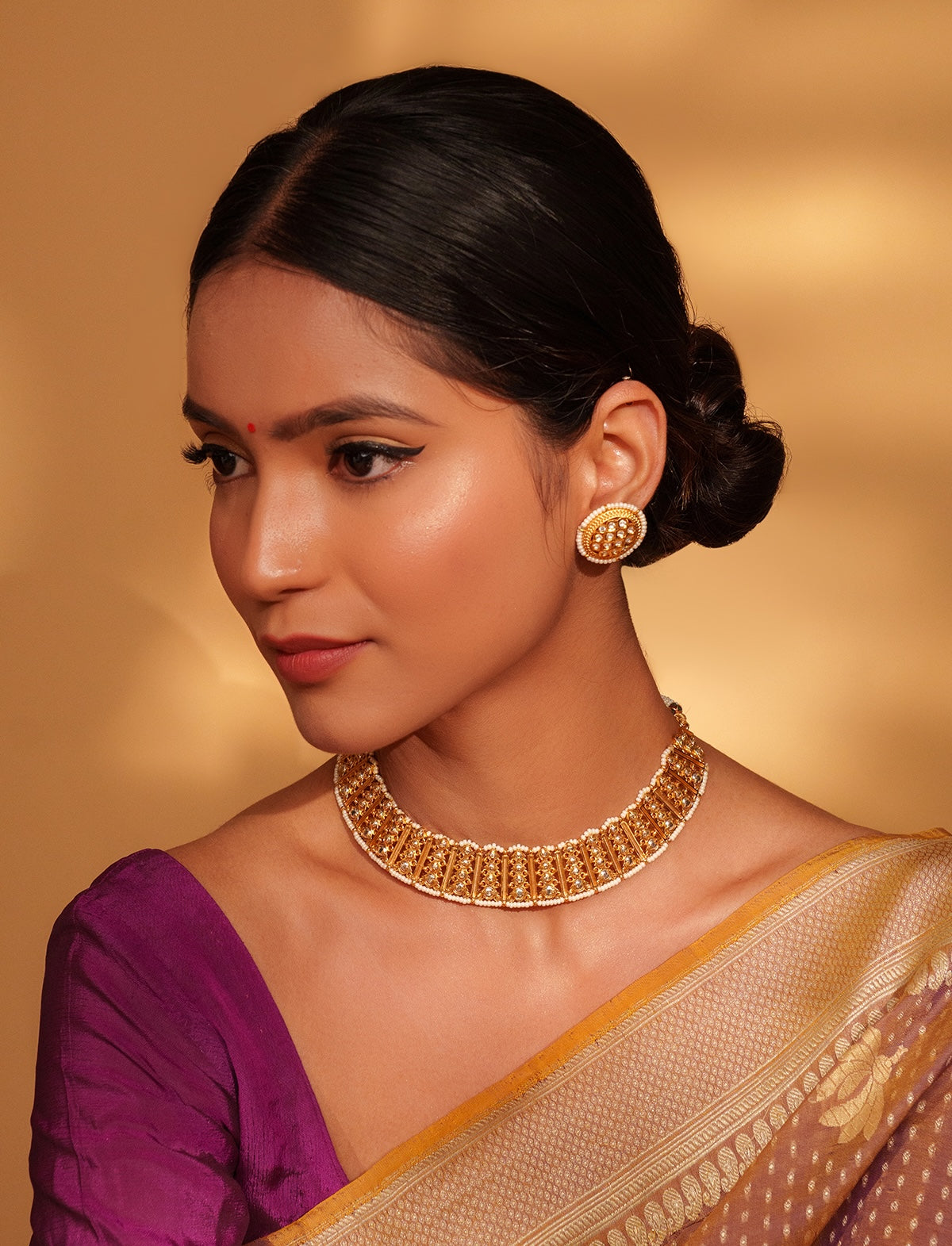 Durga Temple Kundan Set