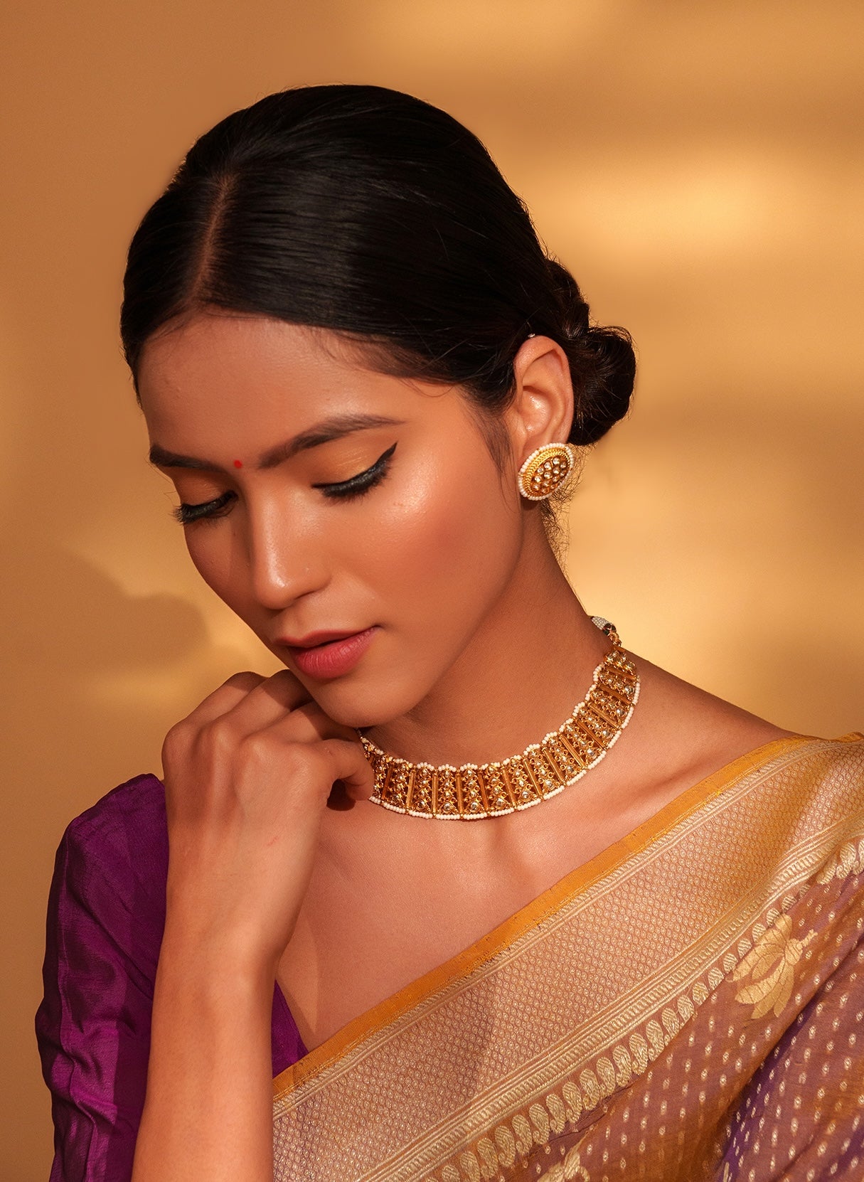 Durga Temple Kundan Set