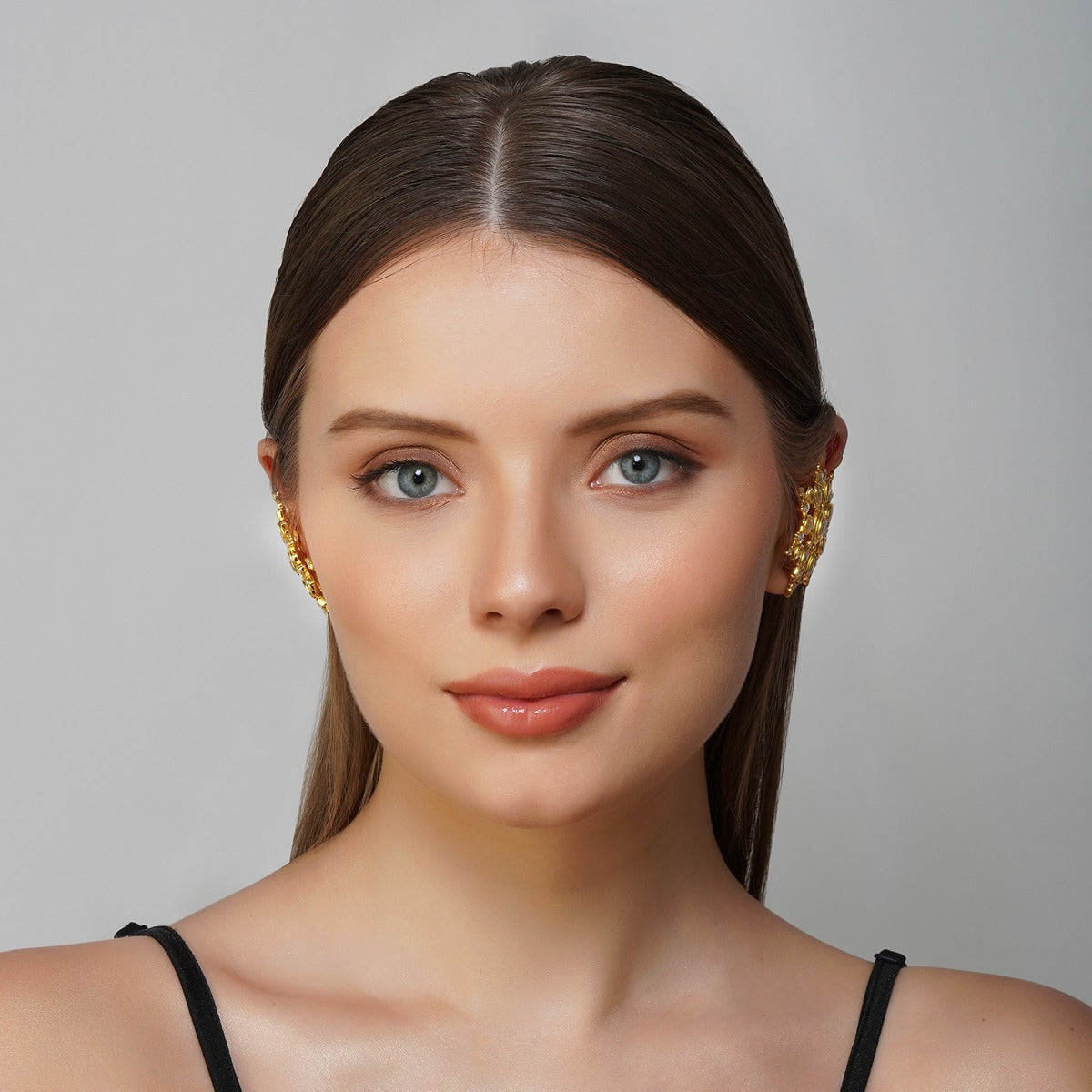 Floral Bling Ear Cuffs | Gold Plated