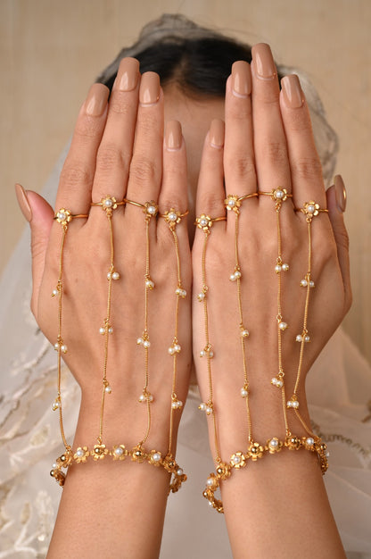 Gulshaan Haathphool Set | Gold Plated