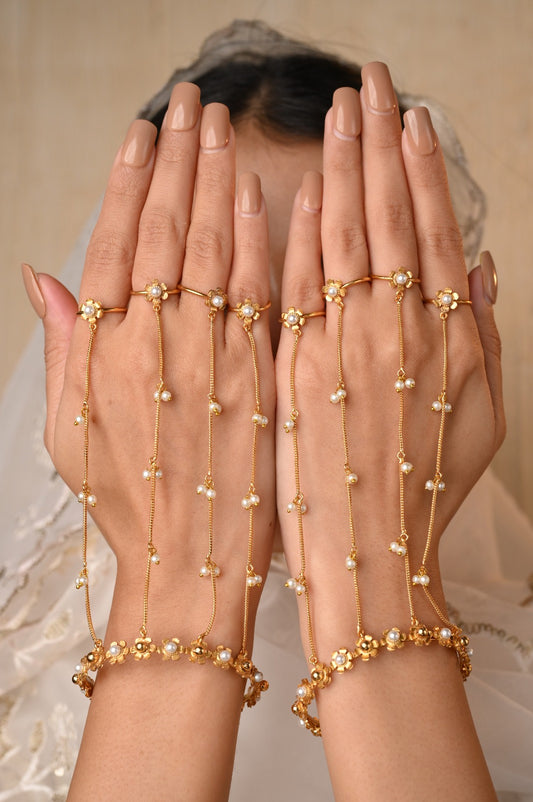 Gulshaan Haathphool Set | Gold Plated