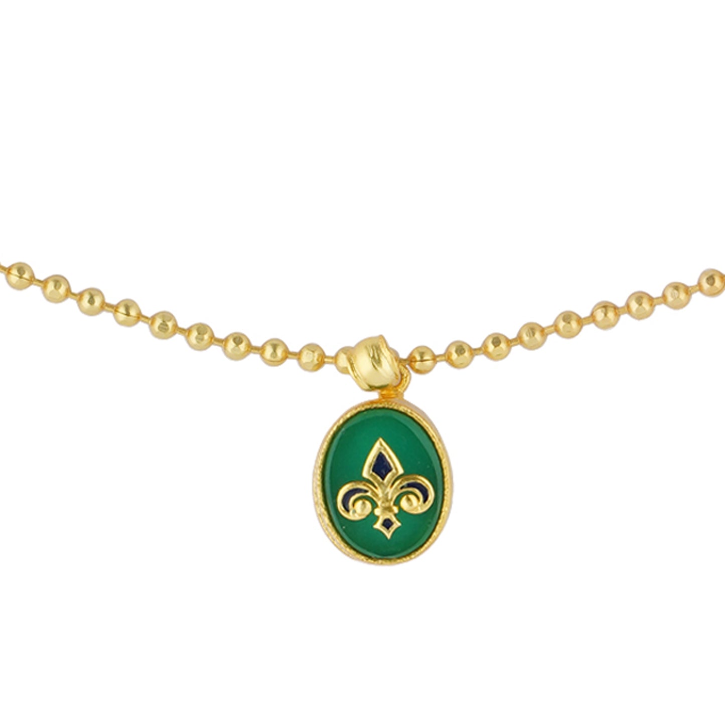 In Her Footsteps Necklace | Gold Plated Green Onyx