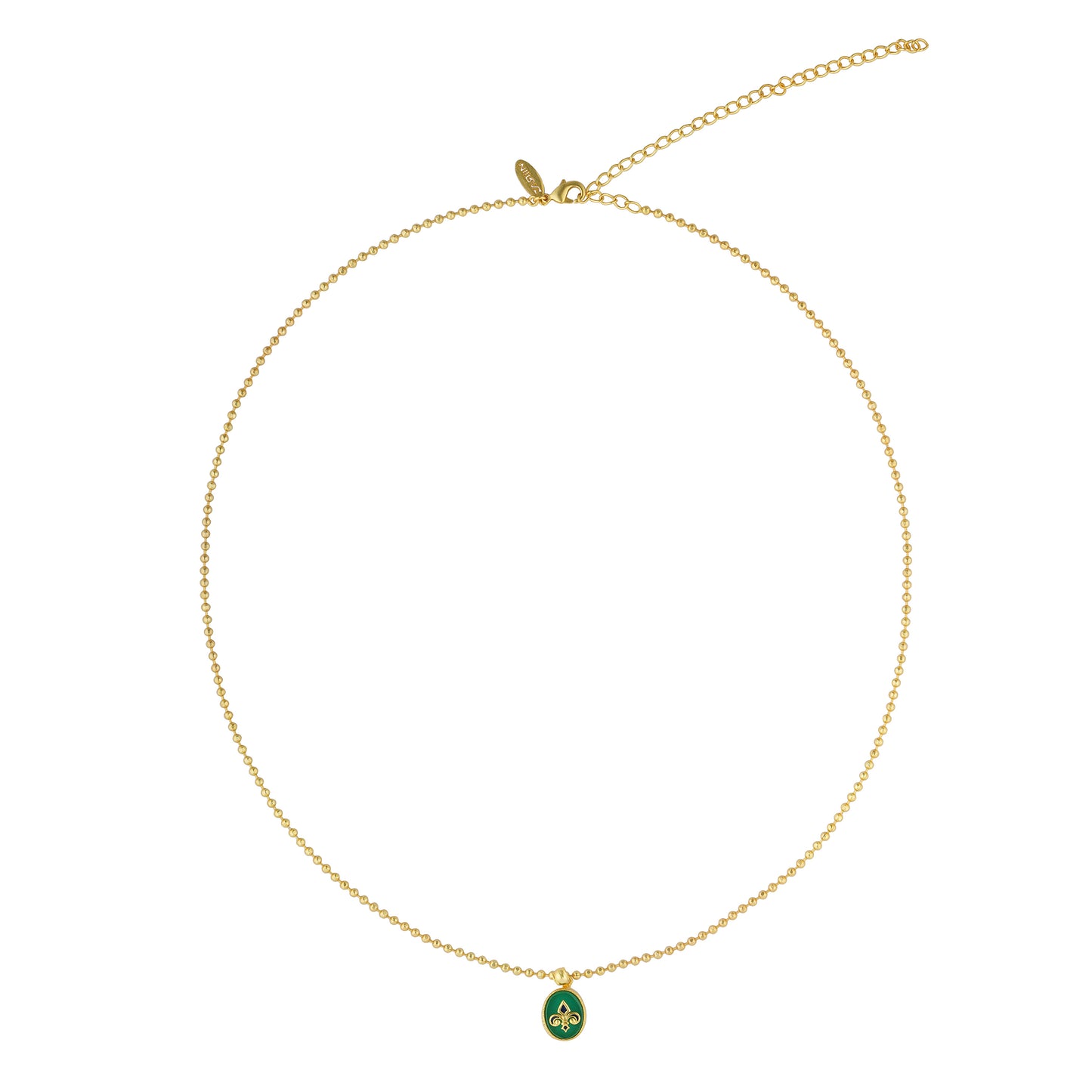 In Her Footsteps Necklace | Gold Plated Green Onyx