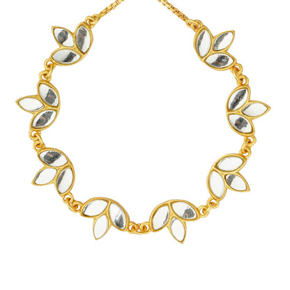 Padma Bracelet | Gold Plated Mirror Polki