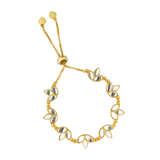 Padma Bracelet | Gold Plated Mirror Polki