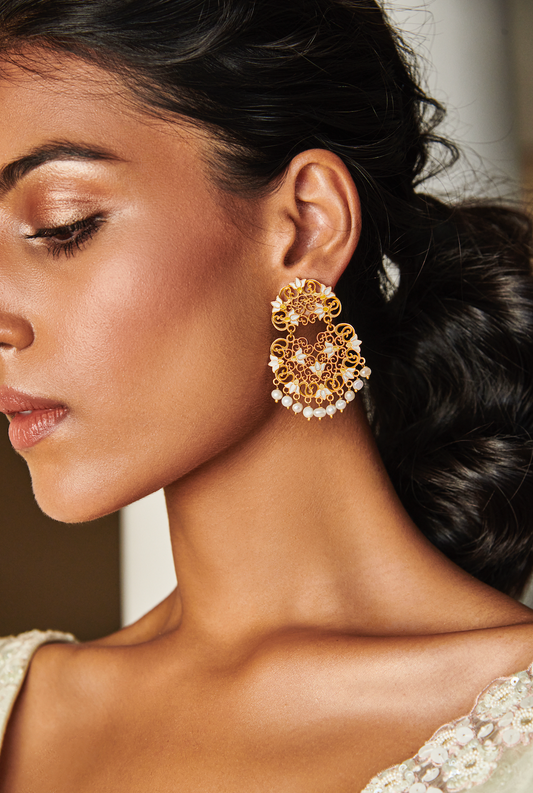 Serene Lotus Earrings | Gold Plated