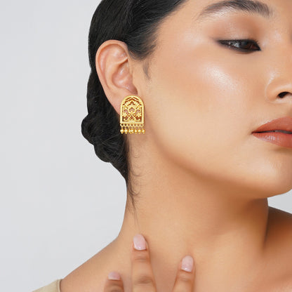 Timeless Treasures Filigree Stud Earrings | Gold Plated